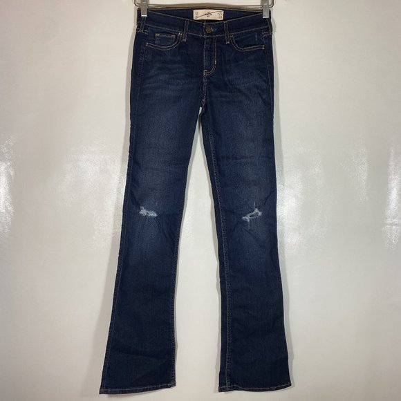 Hollister Womens Jeans Dark Wash Bootcut Blue Sz 24x33 - Picture 2 of 15